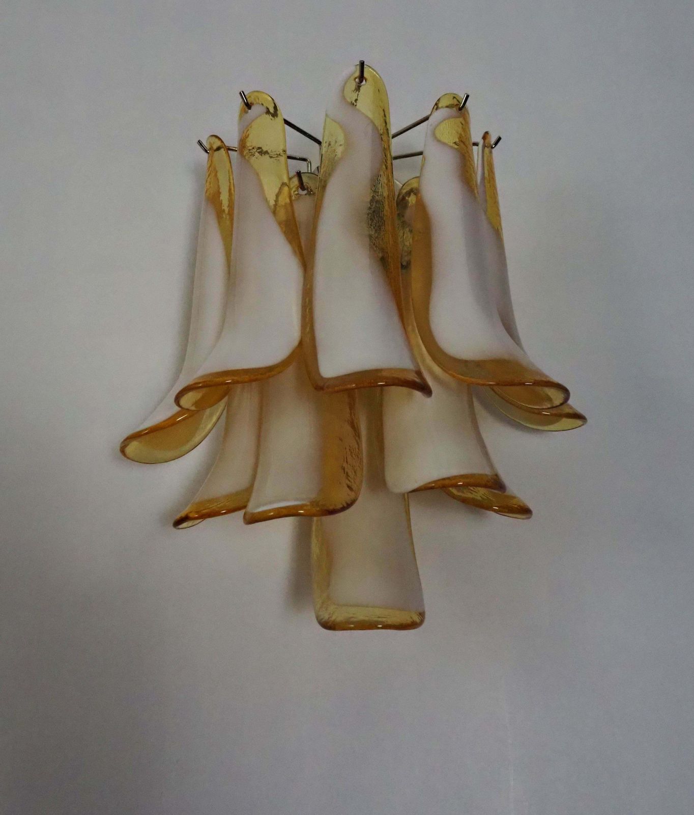 Midcentury Four Of Italian Milk And Honey Murano Sconces photo Lighting