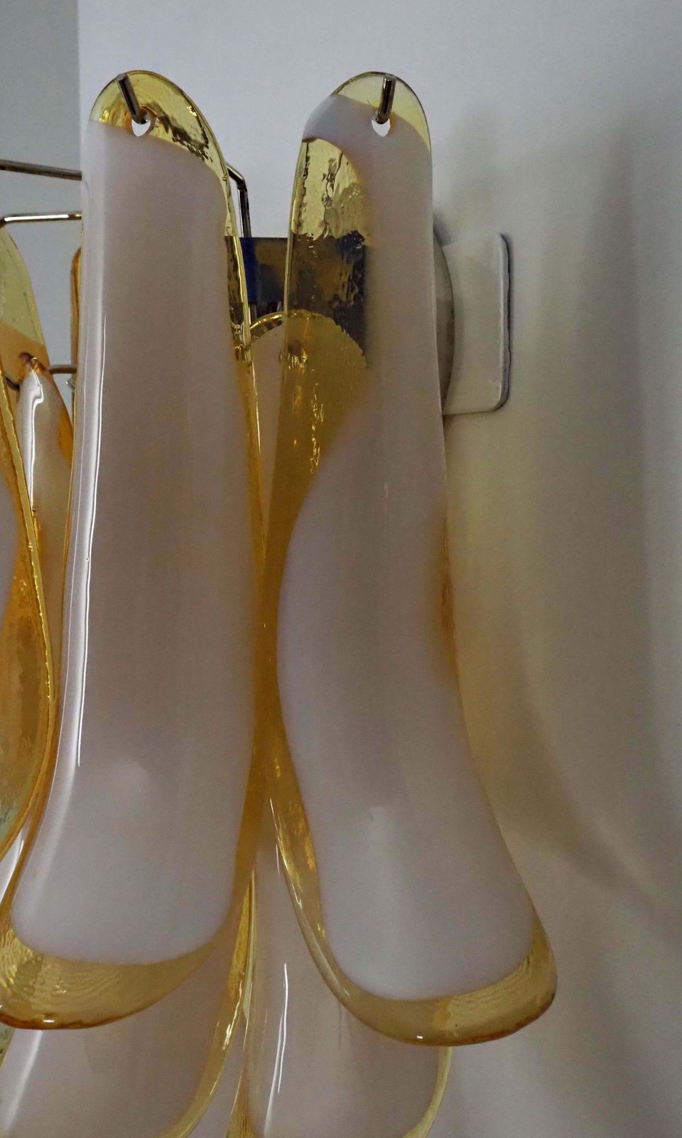 Midcentury Four Of Italian Milk And Honey Murano Sconces photo vinterior