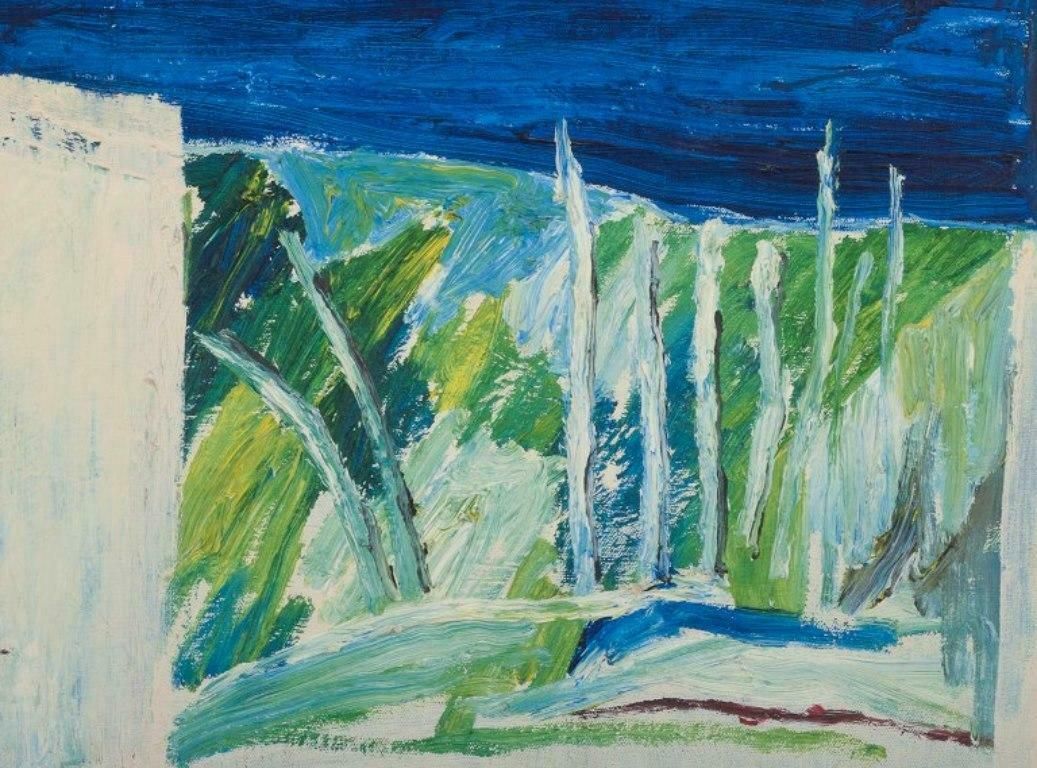 örjan Wikström, Swedish Artist. Oil On Canvas. Abstract Composition. photo for sale