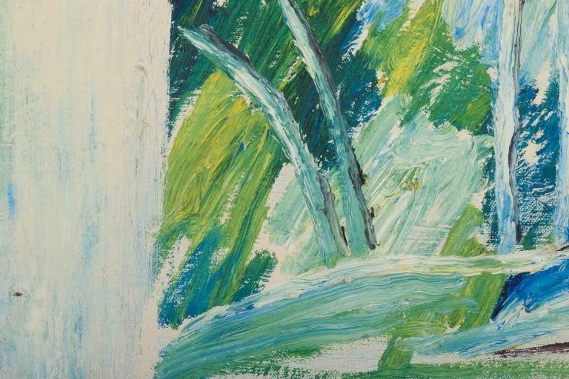 örjan Wikström, Swedish Artist. Oil On Canvas. Abstract Composition. photo 549.0
