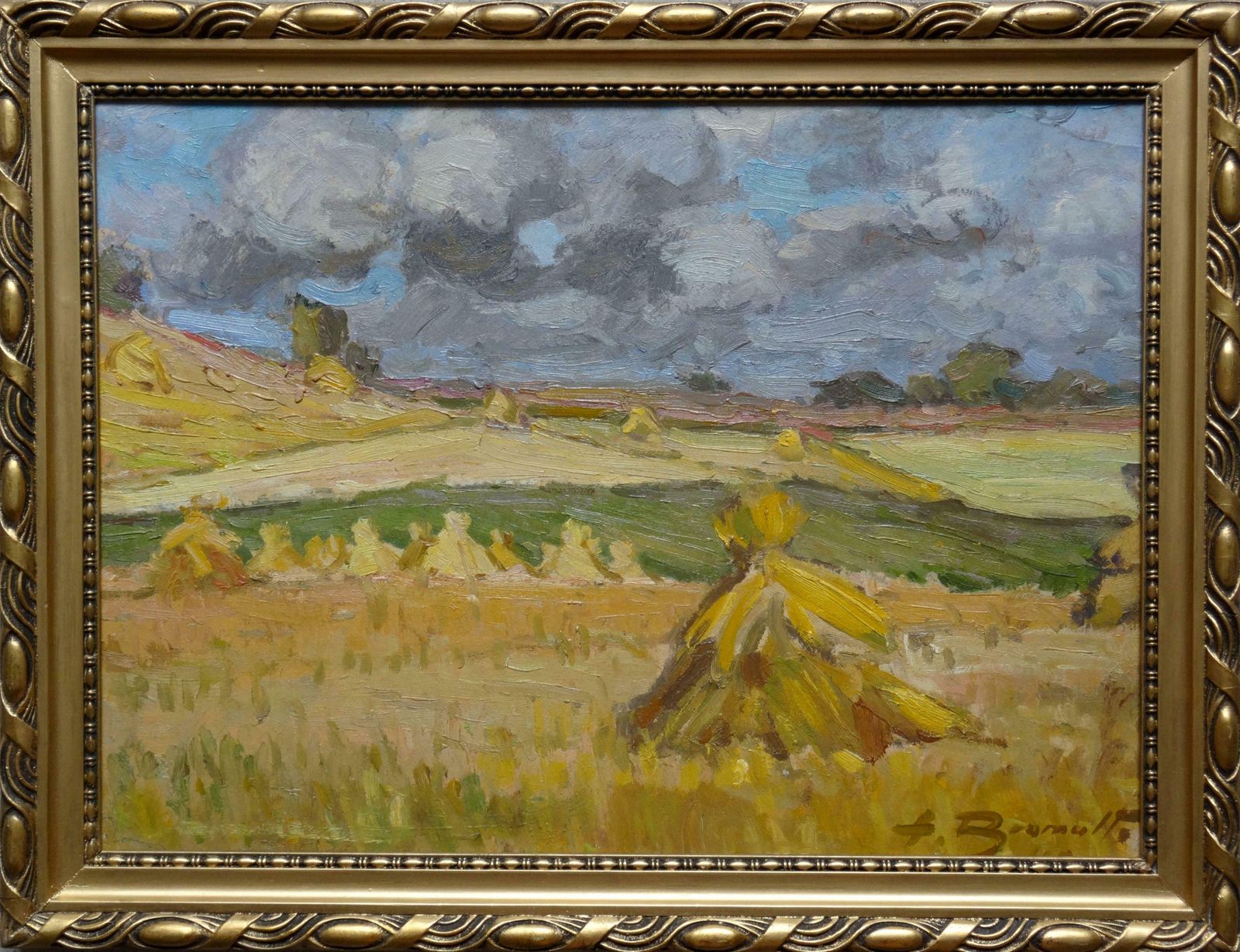 Alfejs Bromults Landscape. 1942. Oil On Cardboard, 36.5x47.5 Cm 1942 photo furniture