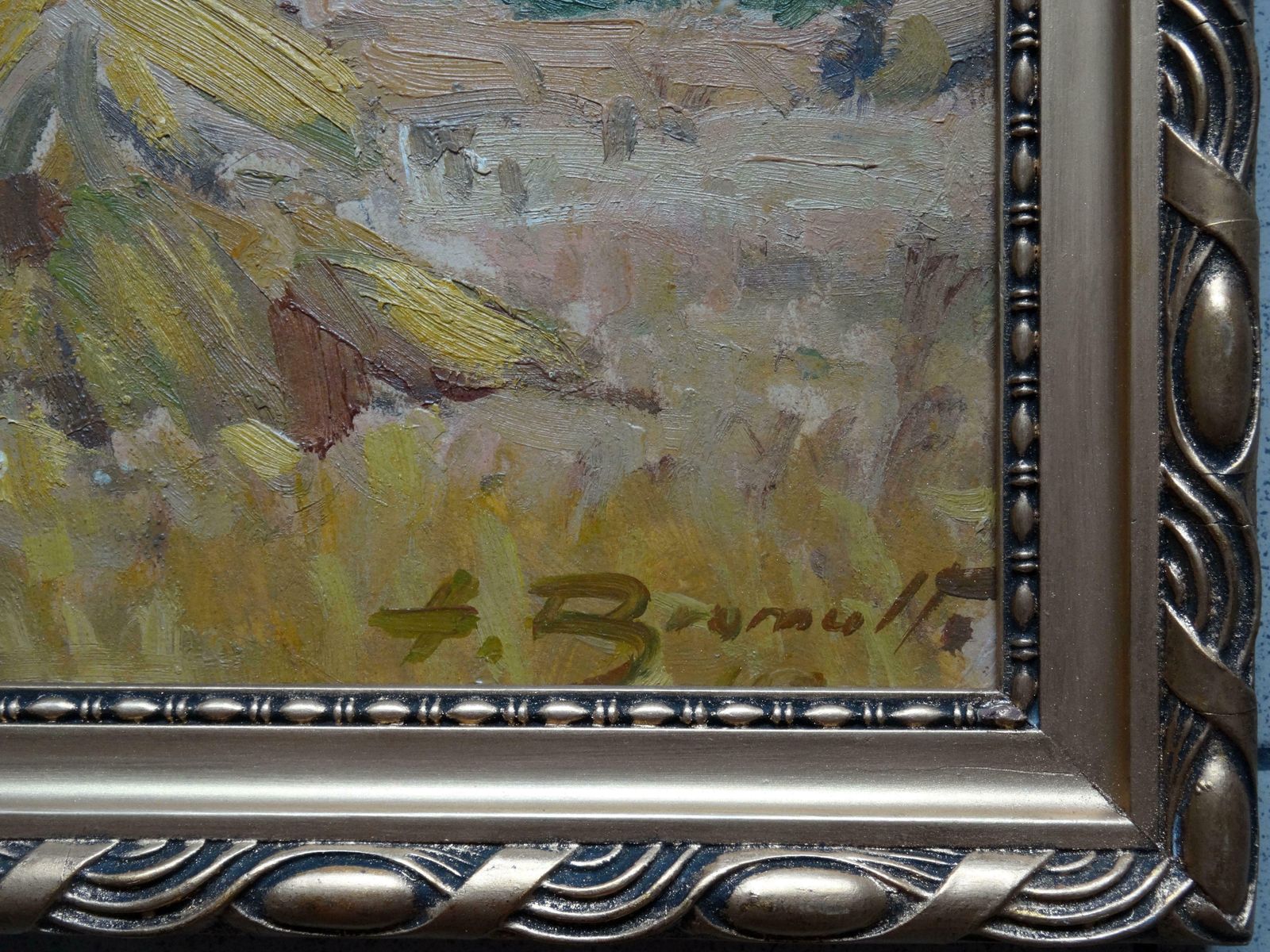 Alfejs Bromults Landscape. 1942. Oil On Cardboard, 36.5x47.5 Cm 1942 photo for sale