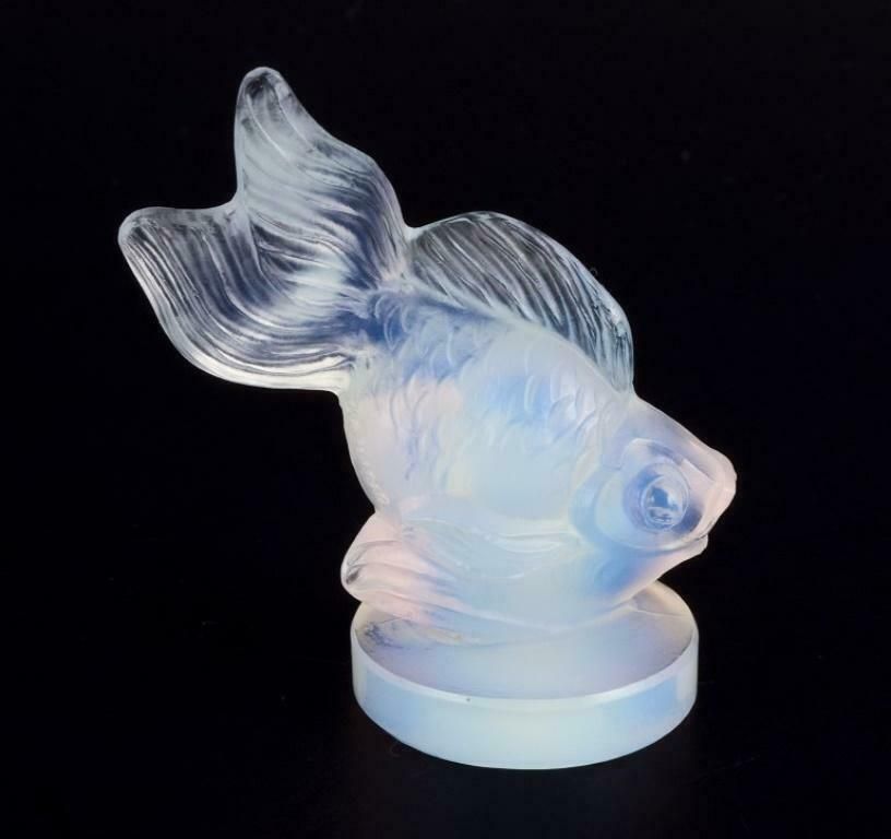 Sabino, France. Art Deco Figurine Of Fish In Opaline Glass. photo for sale