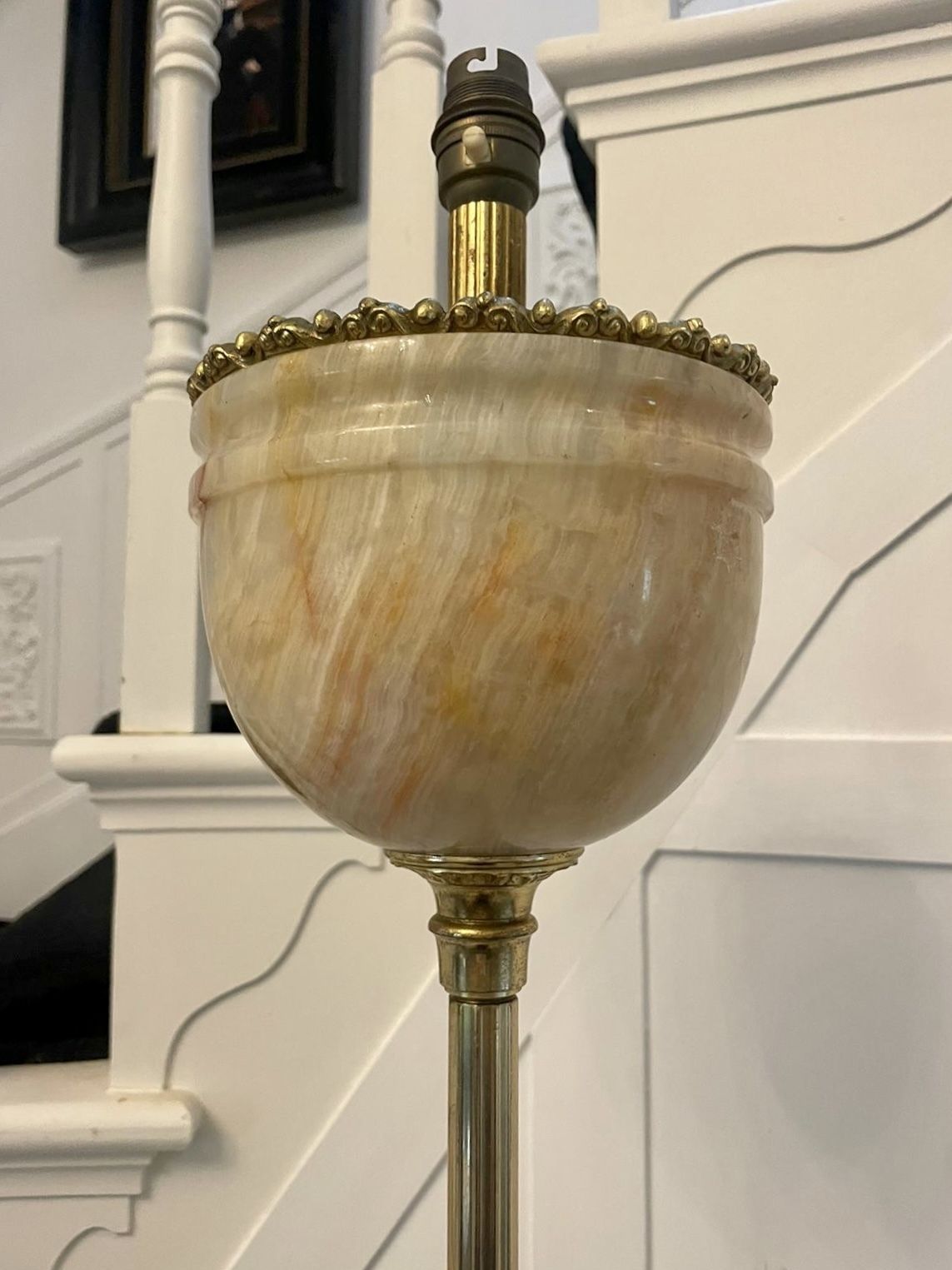 Unusual Antique French Onyx And Ormolu Extending Floor Lamp photo buy