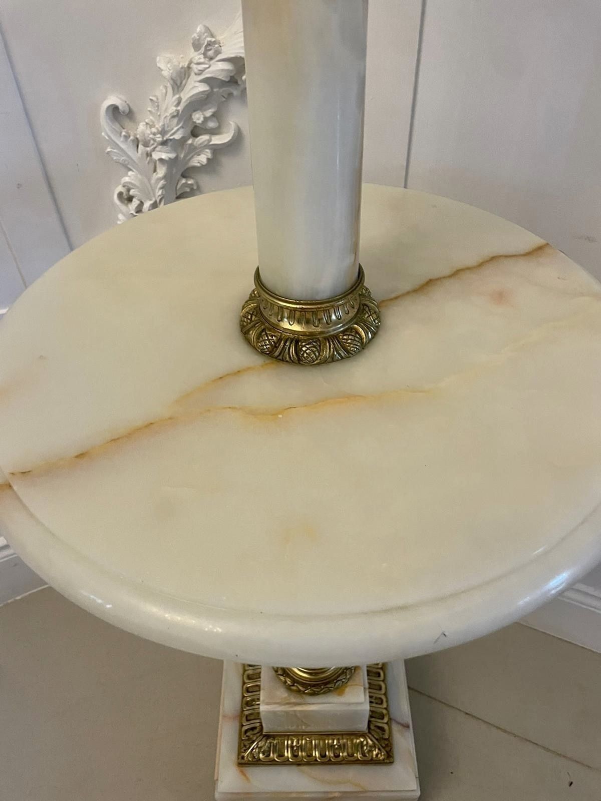 Unusual Antique French Onyx And Ormolu Extending Floor Lamp photo vintage