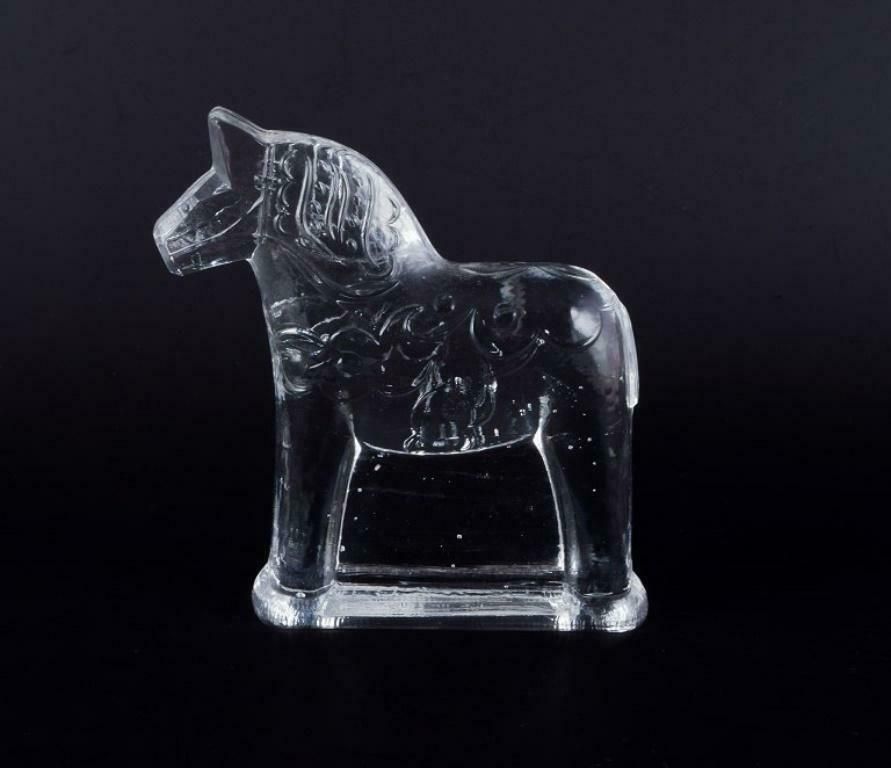 Swedish Glass Artist. Four Dala Horses In Clear Mouth Blown Art Glass. photo furniture