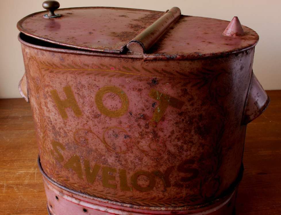 Street Vendor Hot Saveloy Steamer. Tin Toleware Hot Dog Sausage Cooker. photo furniture