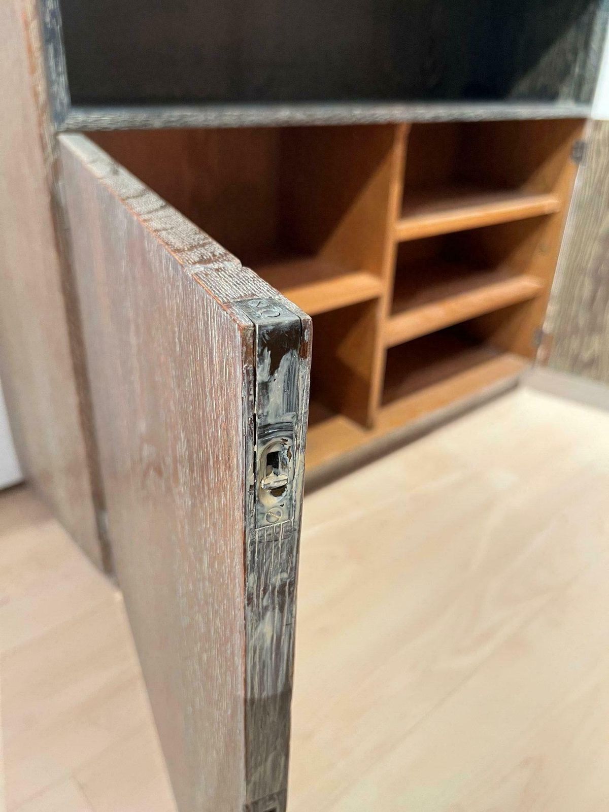 photo vinterior Art Deco Office Cabinet, De Coene Frères, Limed Oak, Belgium Circa 1935
