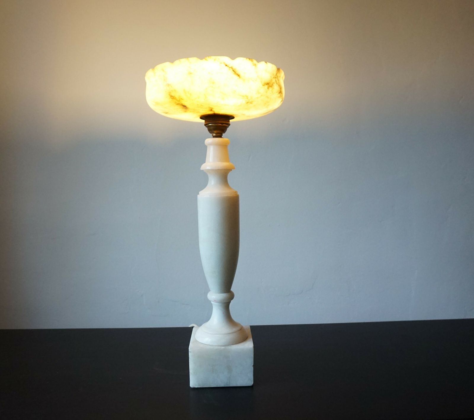French Table Lamp Louis XVI Marble photo vintage