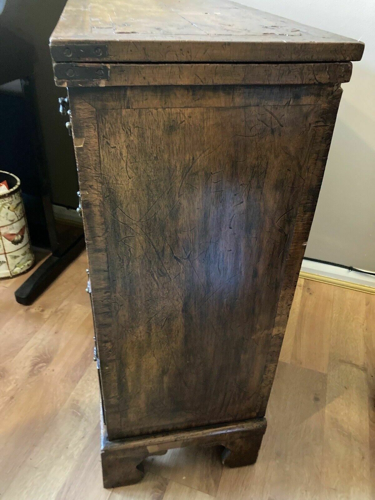 Stunning Rare Antique Walnut Bachelors Bureau Chest Of Drawers photo buy