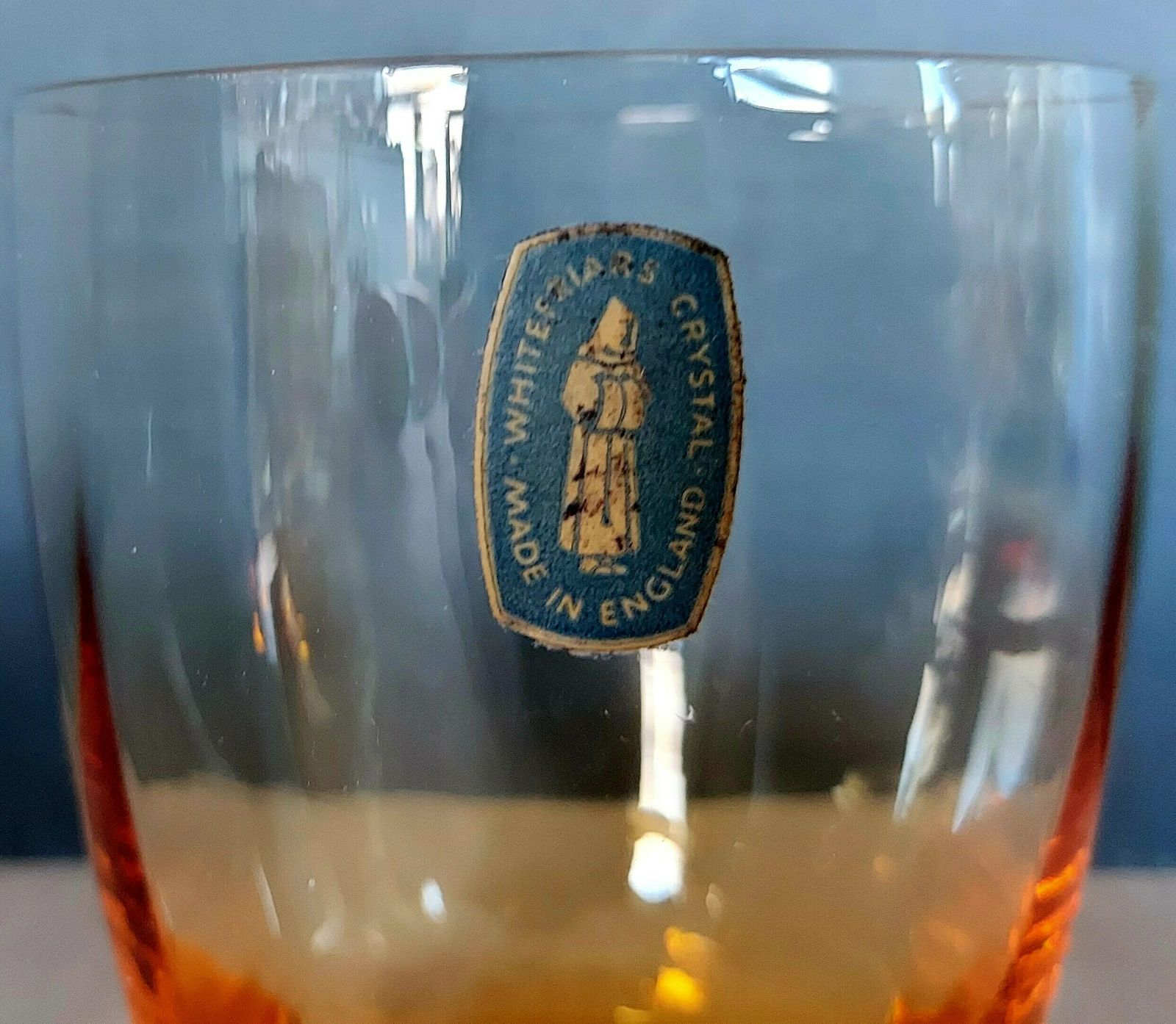 Vintage Whitefriars Crystal Amber Glass Pitcher Set With Four Glasses, 1960's photo vinterior