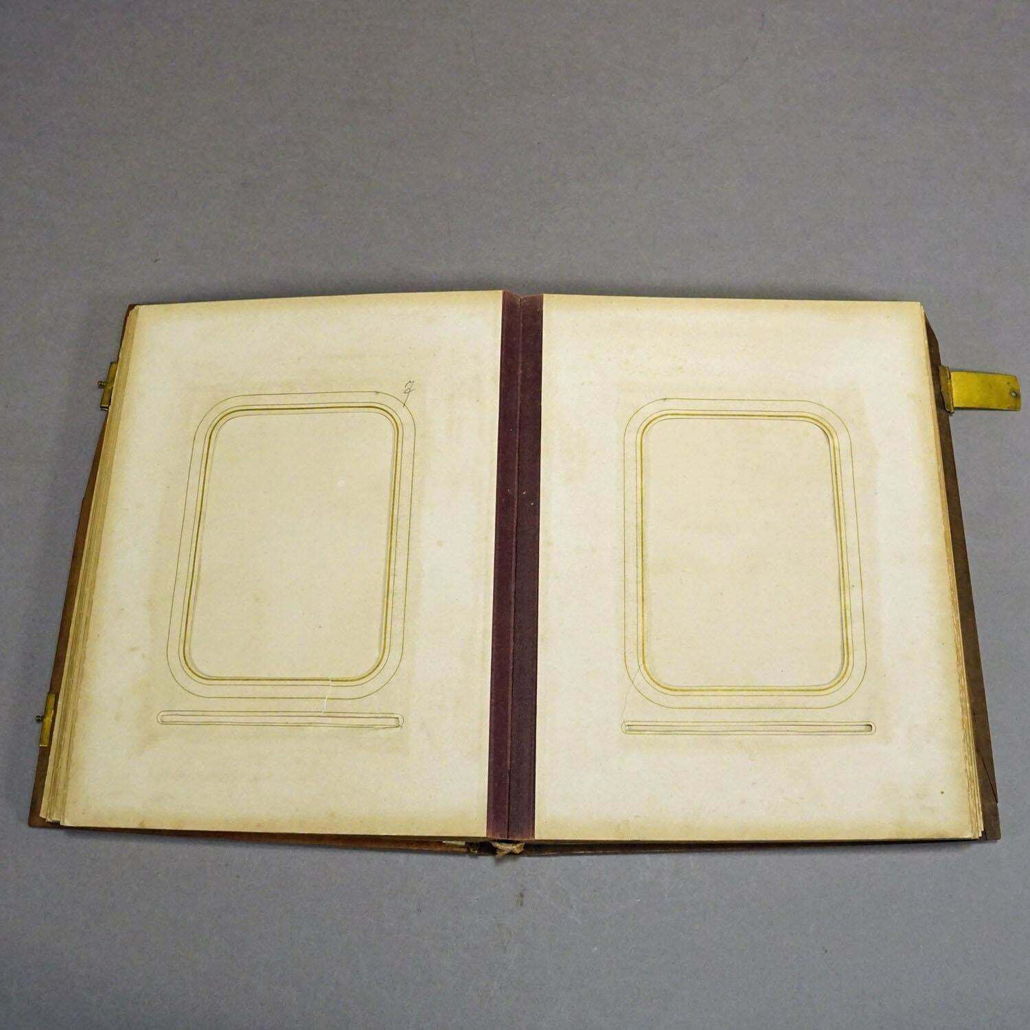 photo for sale Large Antique Photo Album With Wooden Carved Cover, Brienz Ca. 1900