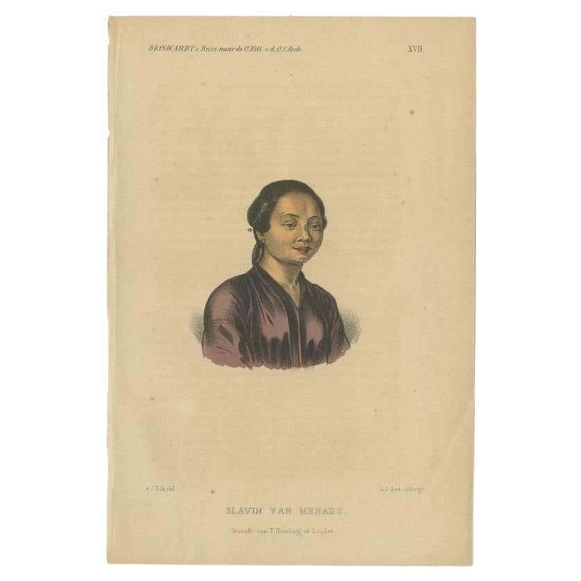 Antique Print Of A Slave Of Manado, Celebes 'Sulawesi', Indonesia, 1858