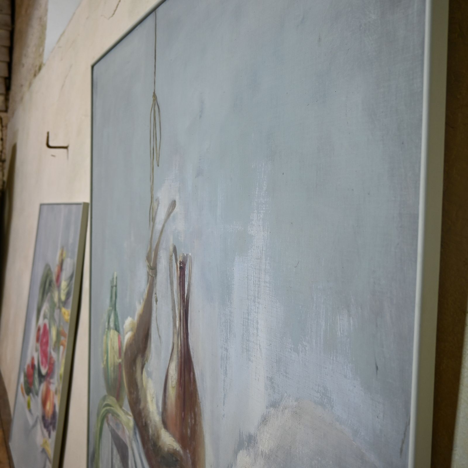 A Large Pair Of Naive Oil On Canvas Paintings photo buy