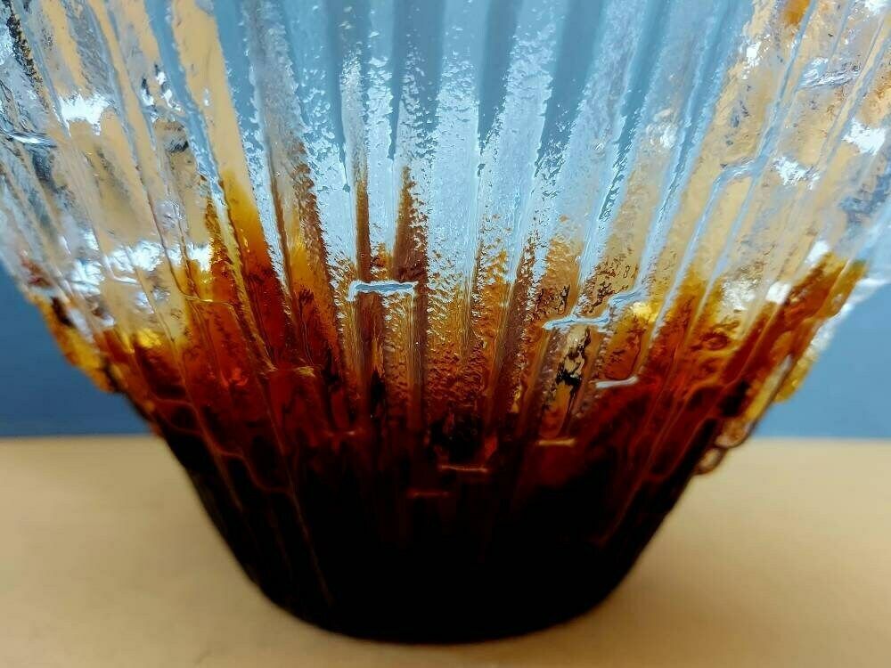 A Wonderful Amber Revonulet Or Northern Lights Bowl Designed By Tauno Wirkkala, Made By Humppila, Finland, 1970s photo 80.0