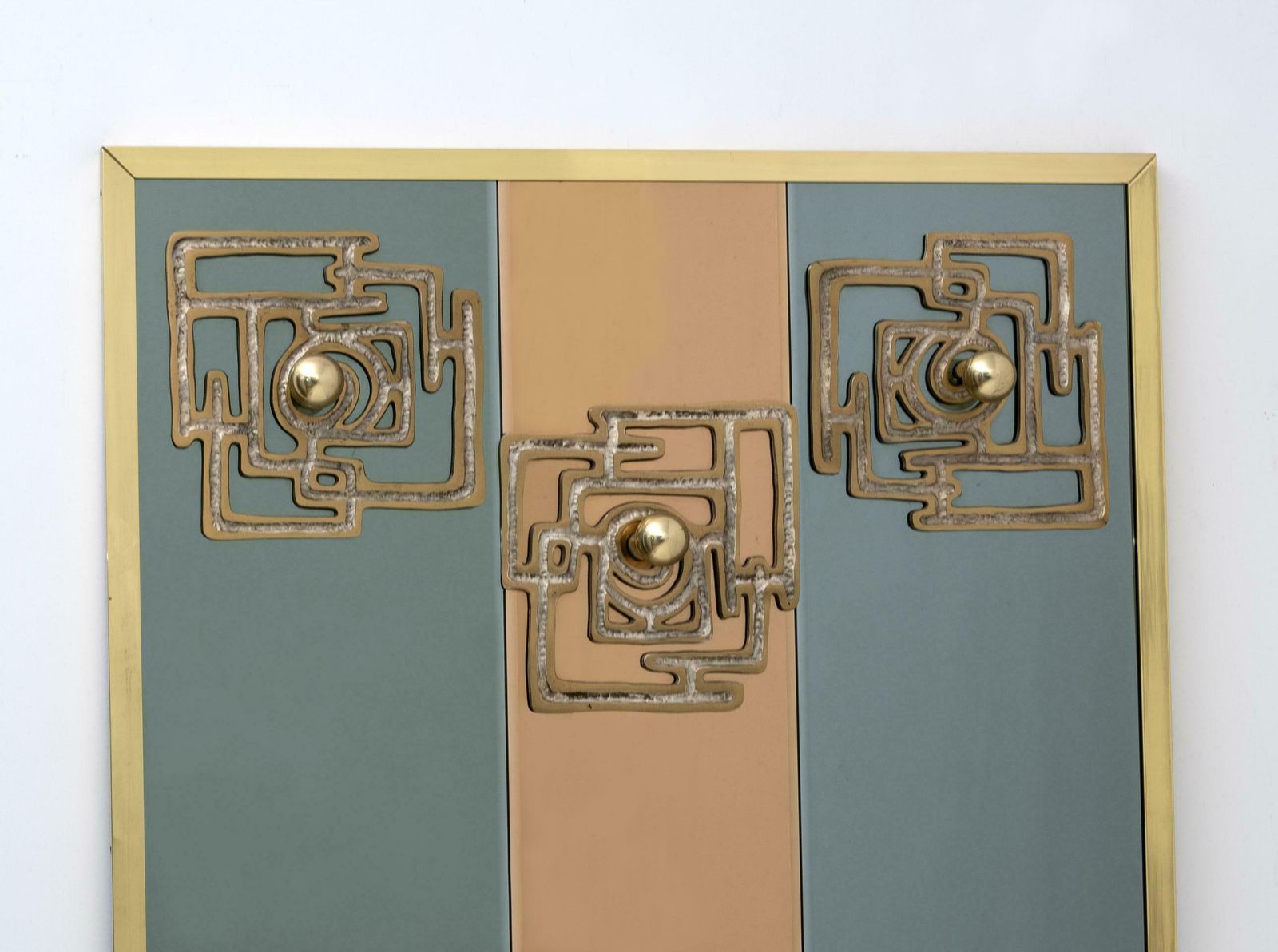 Luciano Frigerio Mid Century Modern Brass And Mirror Clothes Hangers, 1970s photo furniture