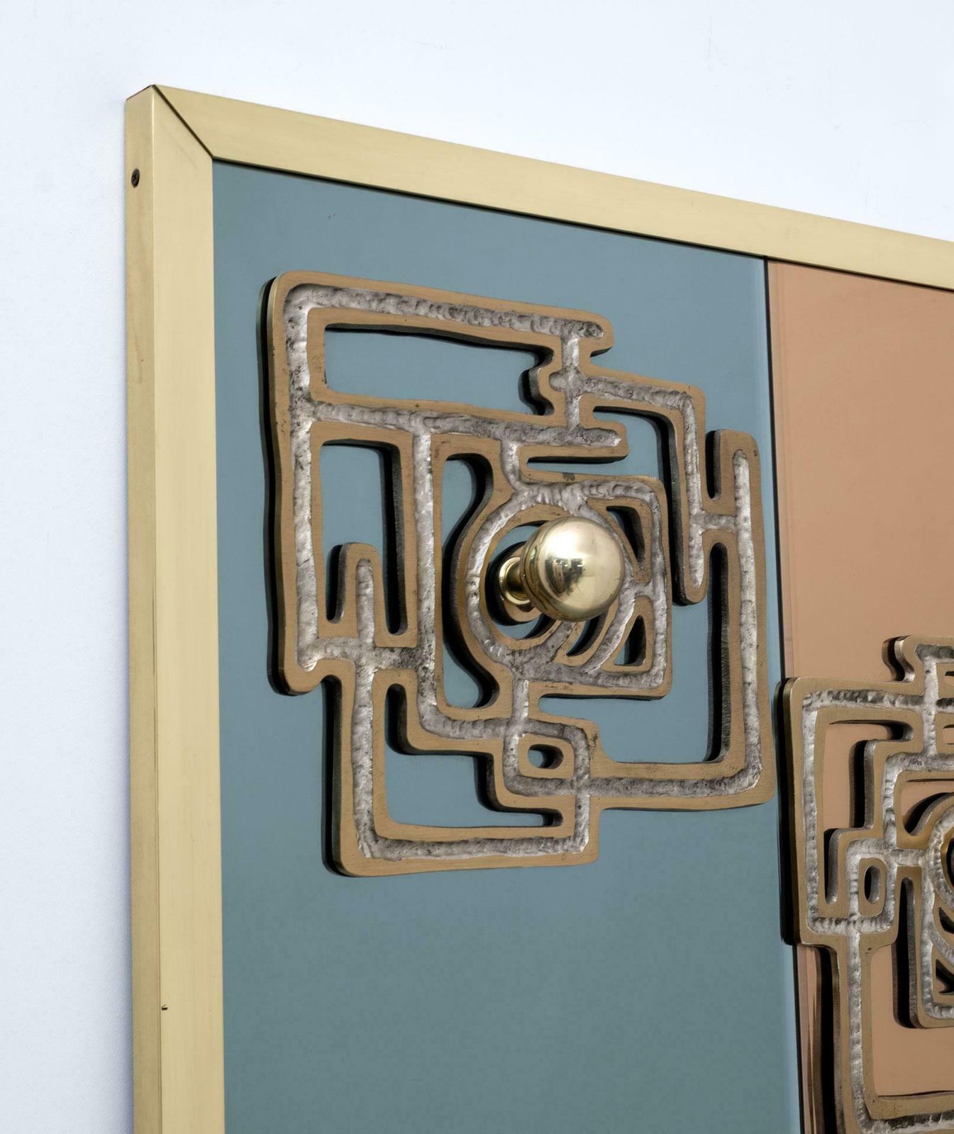 Luciano Frigerio Mid Century Modern Brass And Mirror Clothes Hangers, 1970s photo for sale