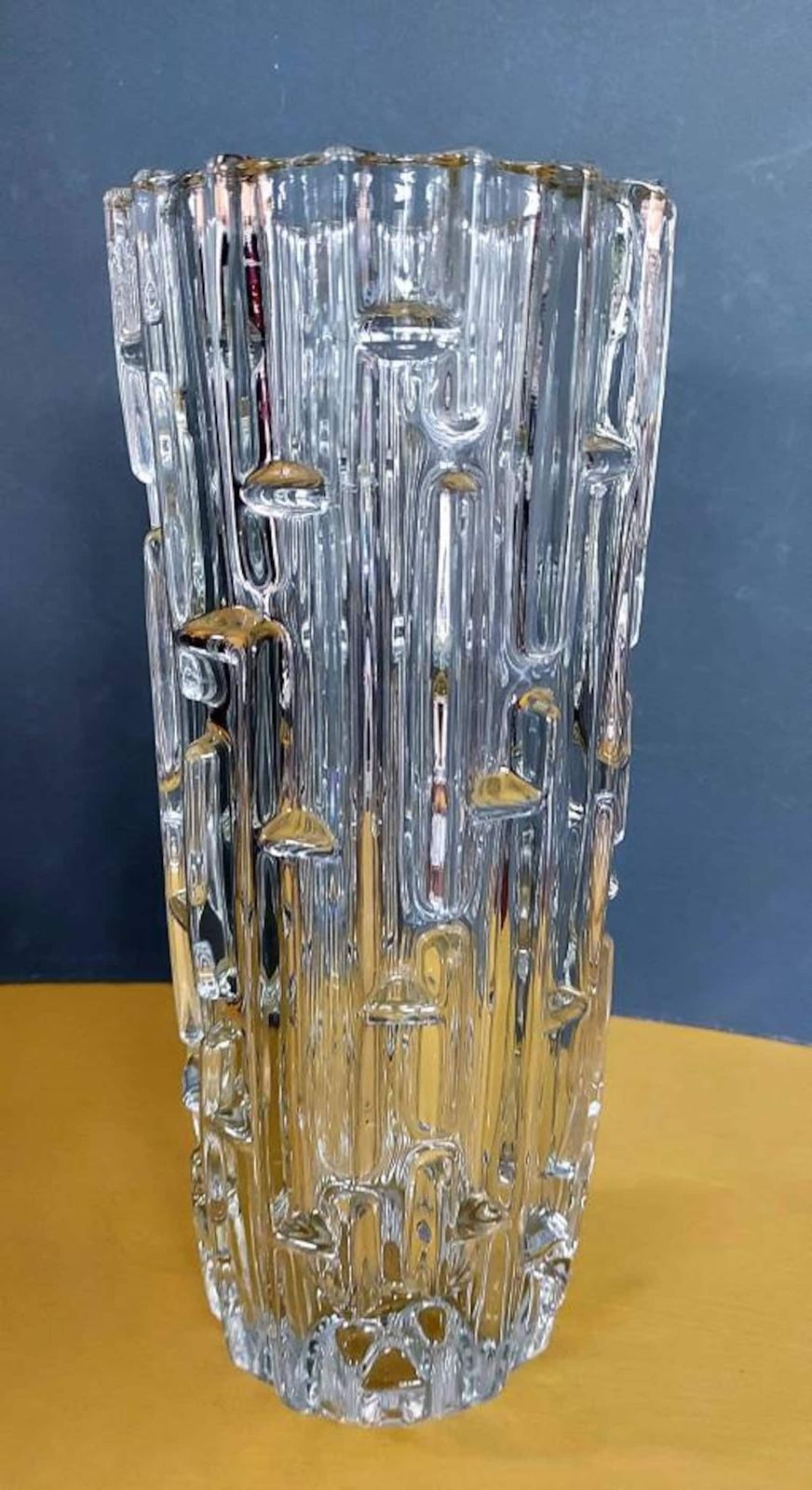 A Stunning 1960's Sklo Union Maze Design Large Glass Vase photo vinterior