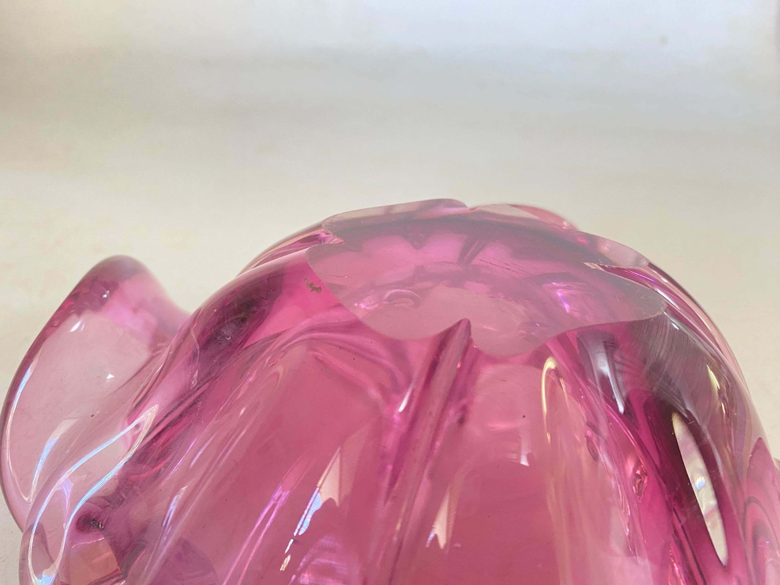 Home Decor Vide Poche Or Ashtray In Art Glass Venice Pink Color Italy Murano 1970 photo