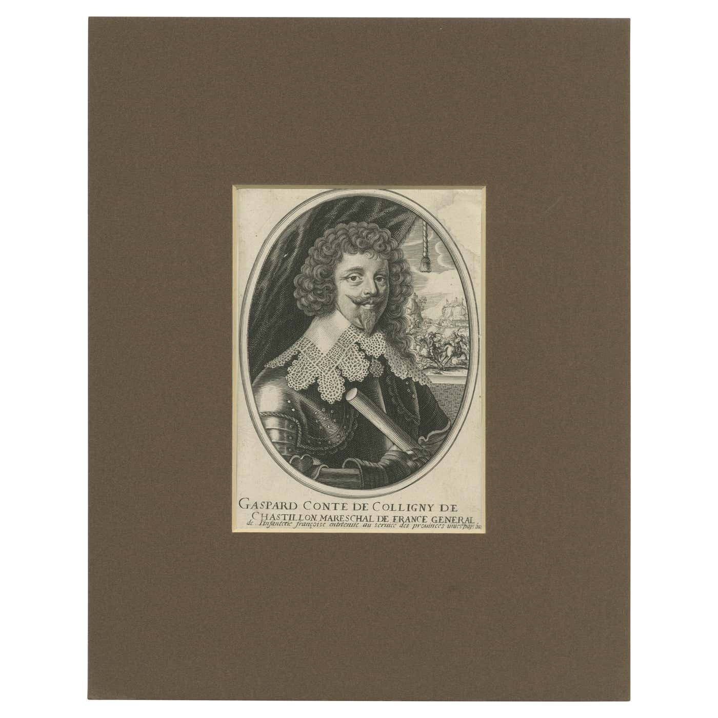 Antique Portrait Of Gaspard III De Coligny