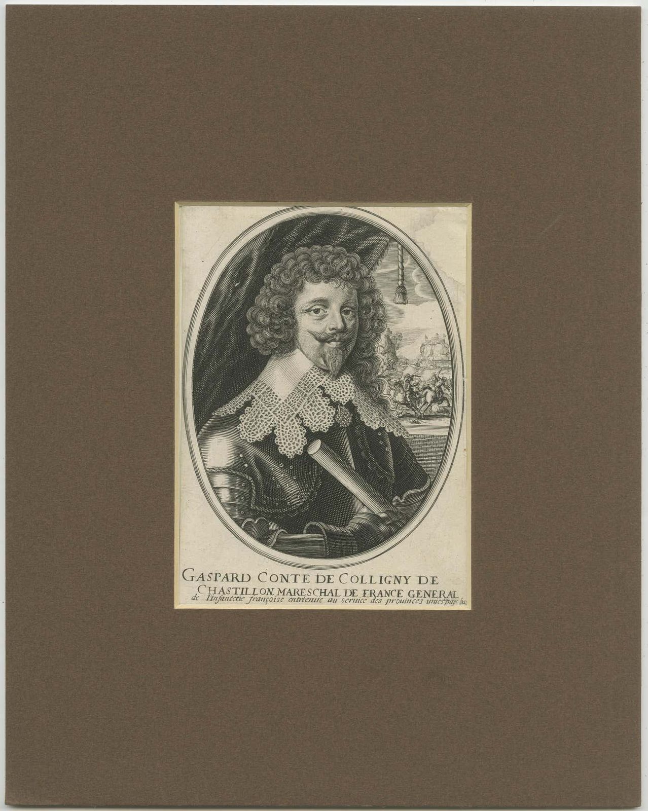Antique Portrait Of Gaspard III De Coligny photo furniture