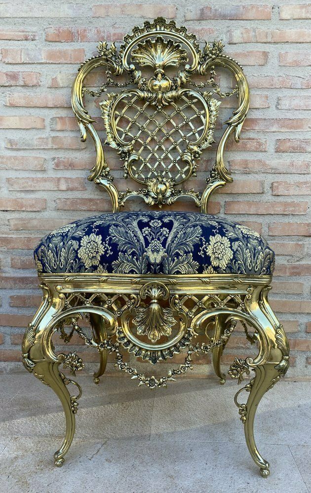 photo furniture French Louis XV Style Bronze Side Chair, 1930