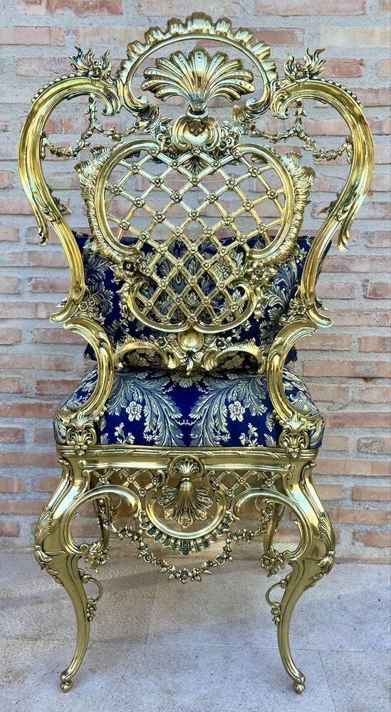 photo vinterior French Louis XV Style Bronze Side Chair, 1930
