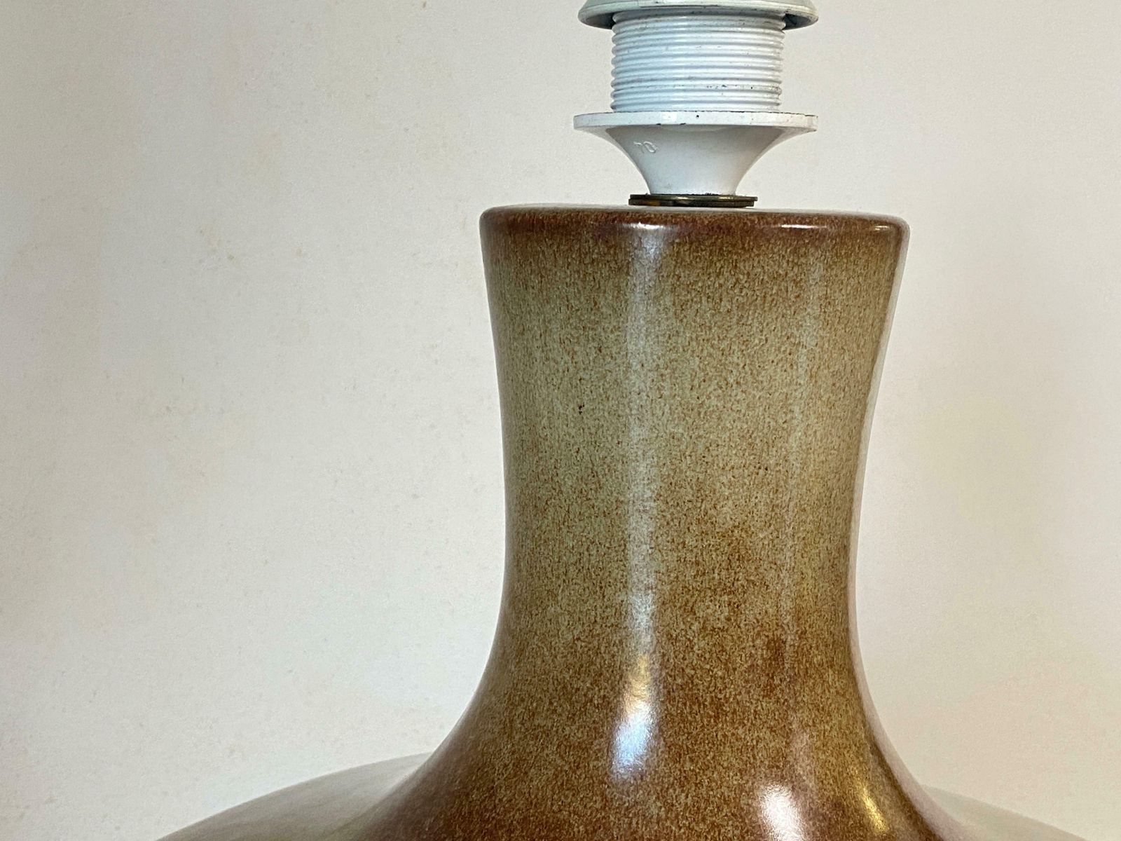 Large Table Lamp In Ceramic Brown Color France 1970 Signed West Germany photo 687.0