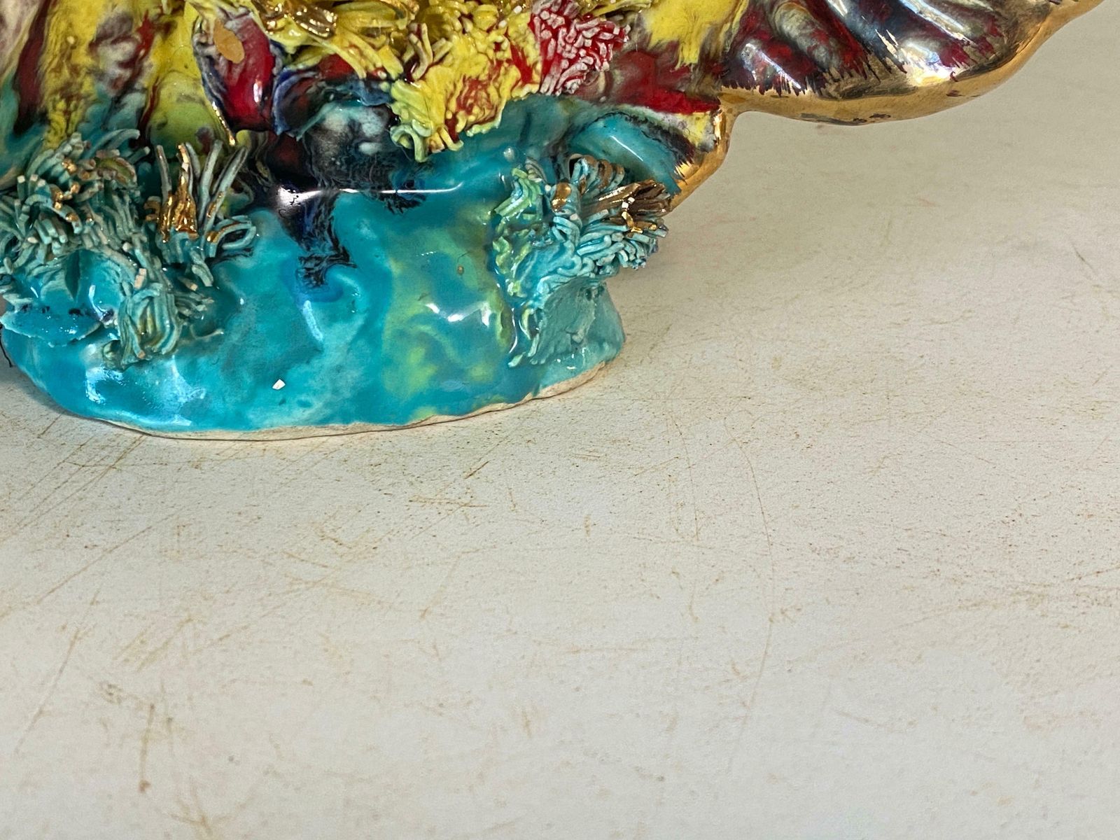 Vallauris & Monaco, France, Table Lamp In Glazed Ceramics Shaped Like A Fish photo buy