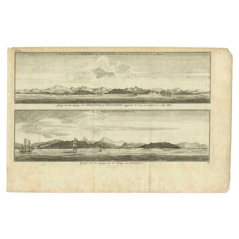 Antique Print Of Zihuatanejo And The Harbour Of Acapulco In South America, 1749 £193.57 photo furniture