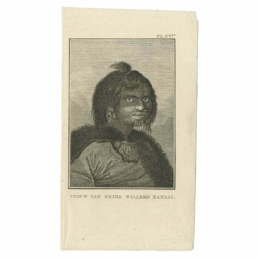 Antique Print Of A Woman Of The West Coast Of North America By Cook, 1803