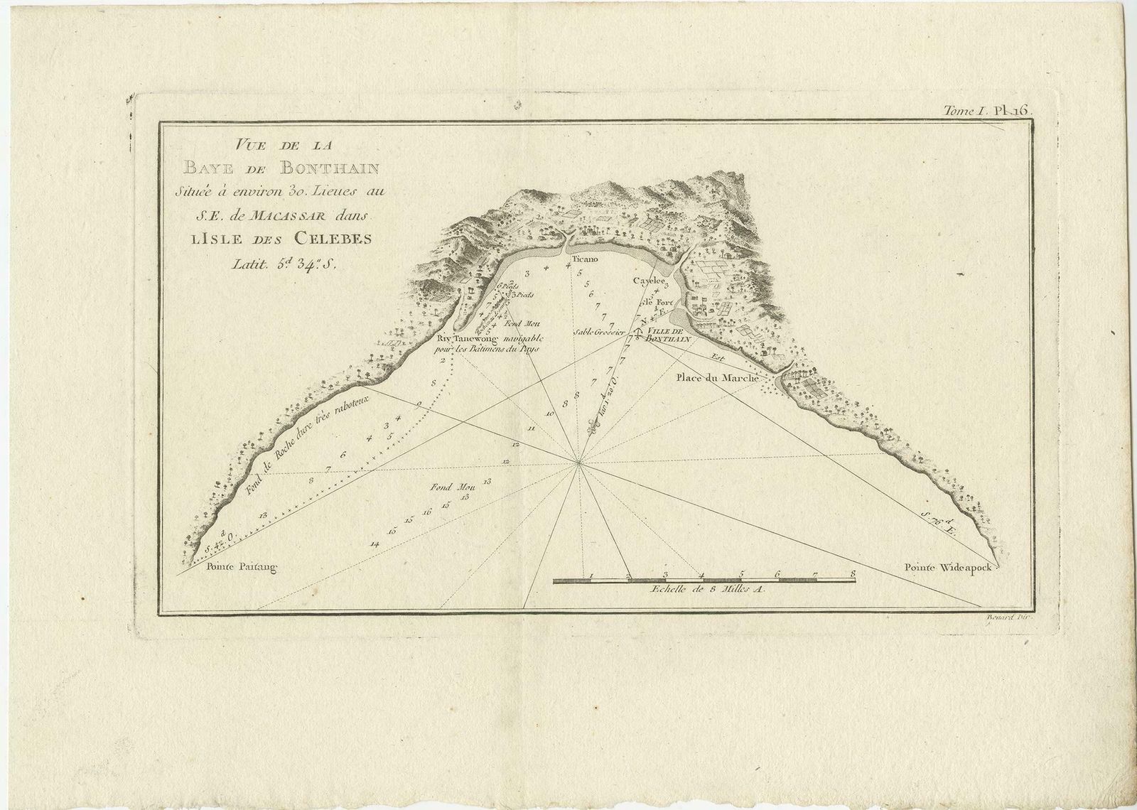 Antique Map Of Bonthain Bay, Sulawesi, Celebes photo furniture