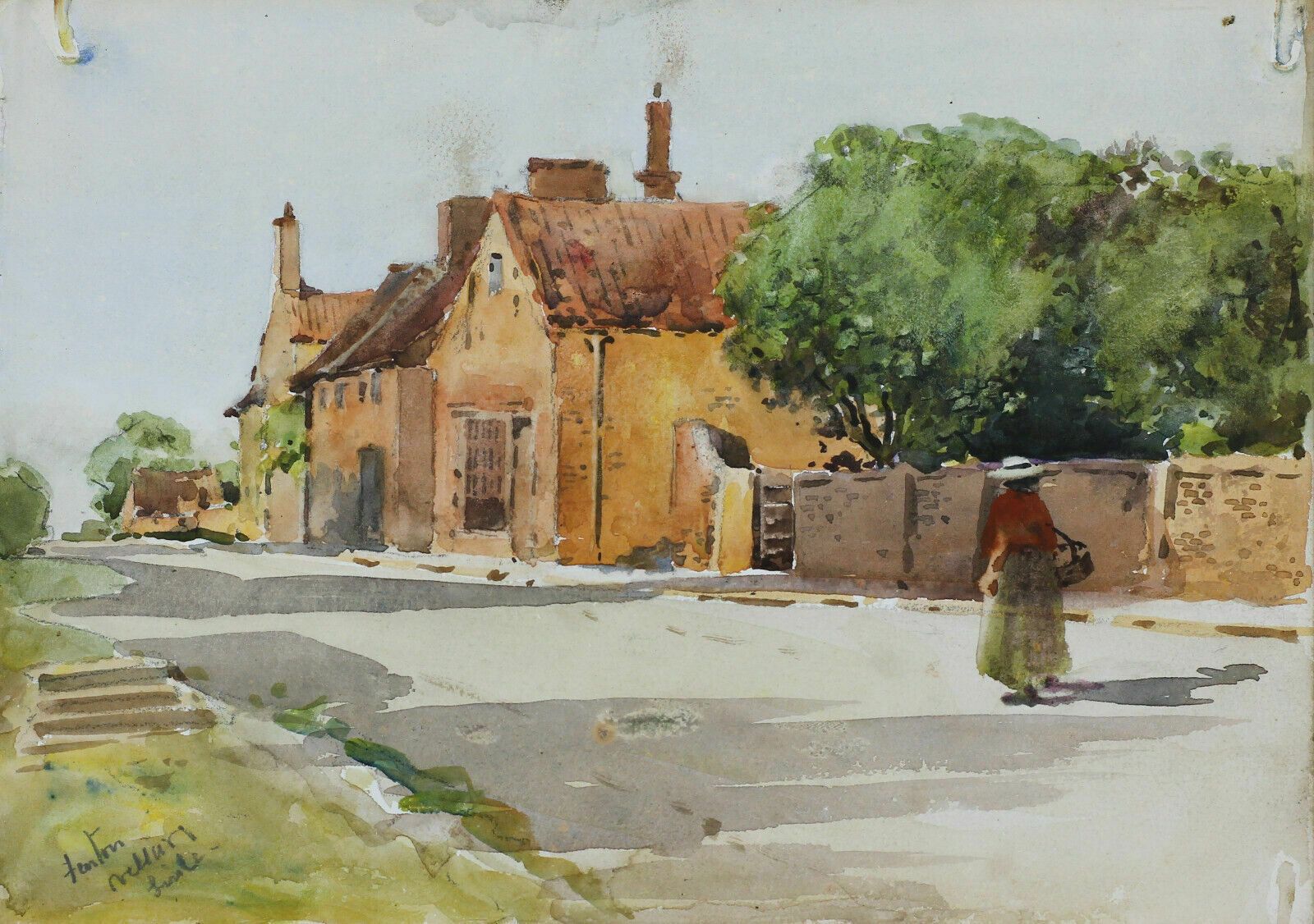 Watercolour By Newlyn Artist John Gutteridge Sykes. Fenton.