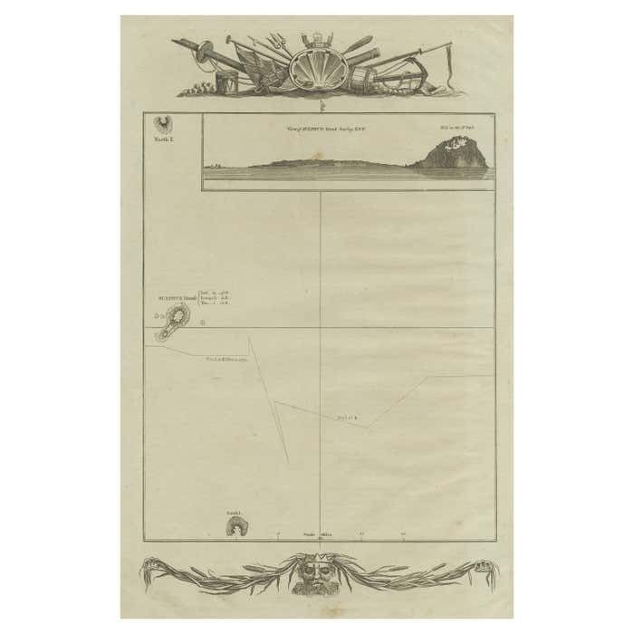 Antique Map Of The Islands Of Iwo Jima And Sulfur