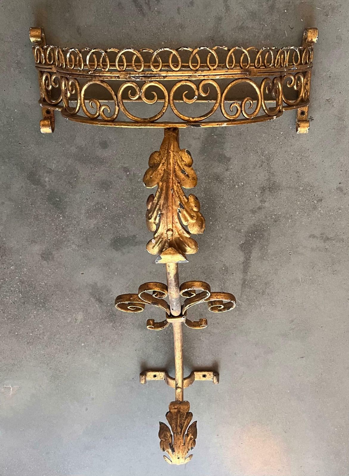 19th Pair Of Gilded French Wrought Iron Console Tables photo for sale
