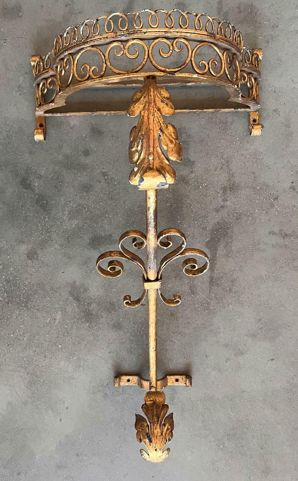19th Pair Of Gilded French Wrought Iron Console Tables photo 5083.0