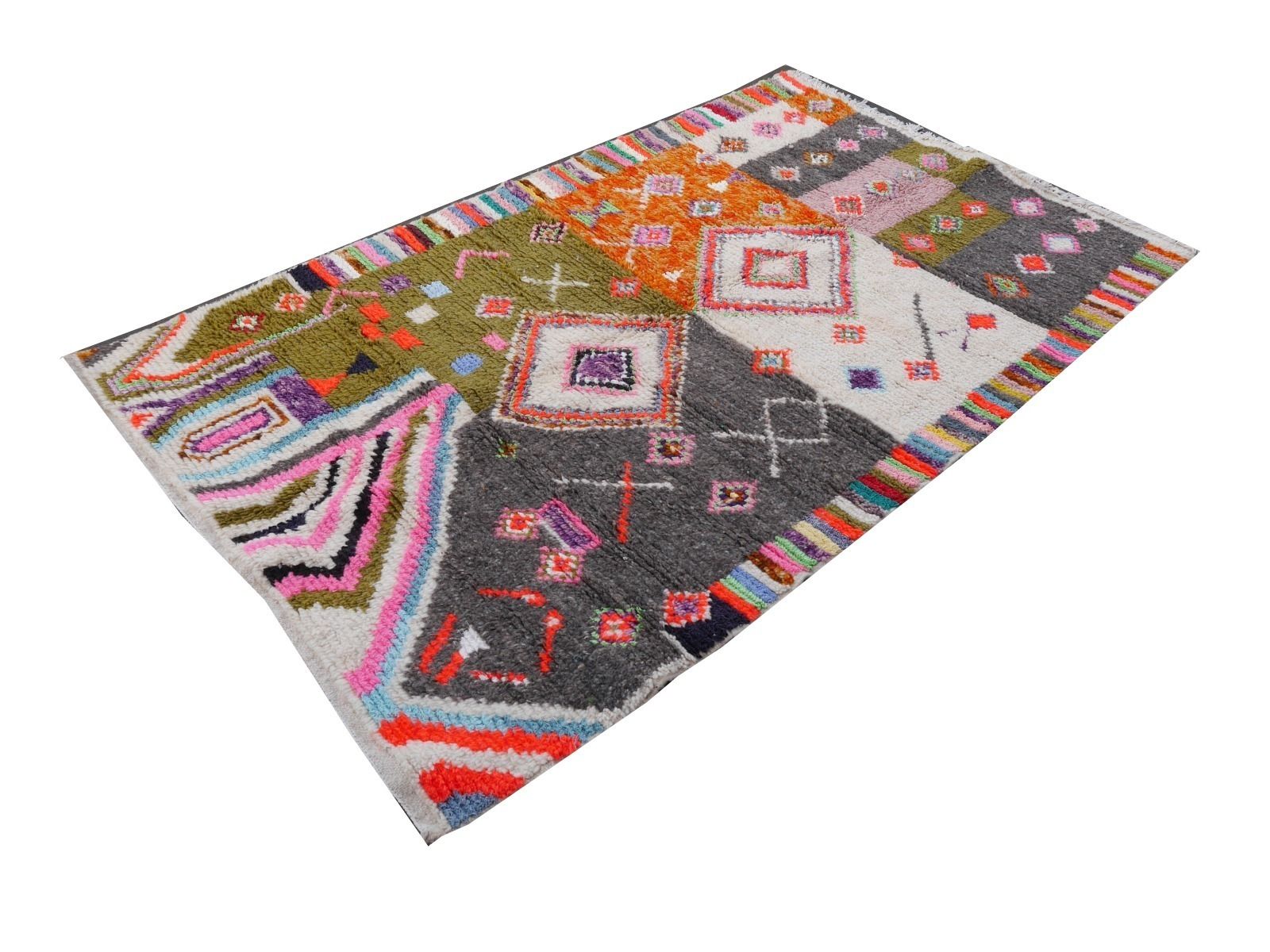 Berber Rug Morocco 7.4 X 4.5 Ft Moroccan Art 225 X 135 Cm photo Textiles
