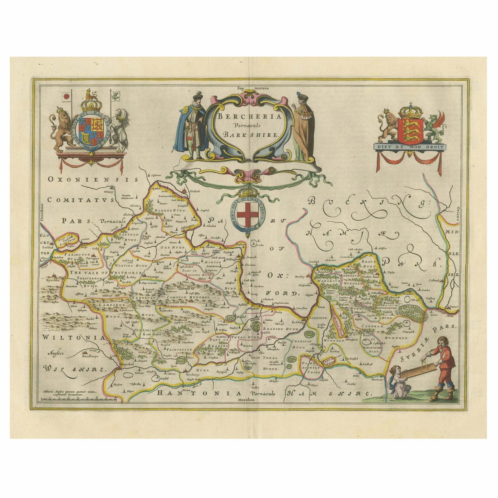 Antique Map Of Berkshire, South East England