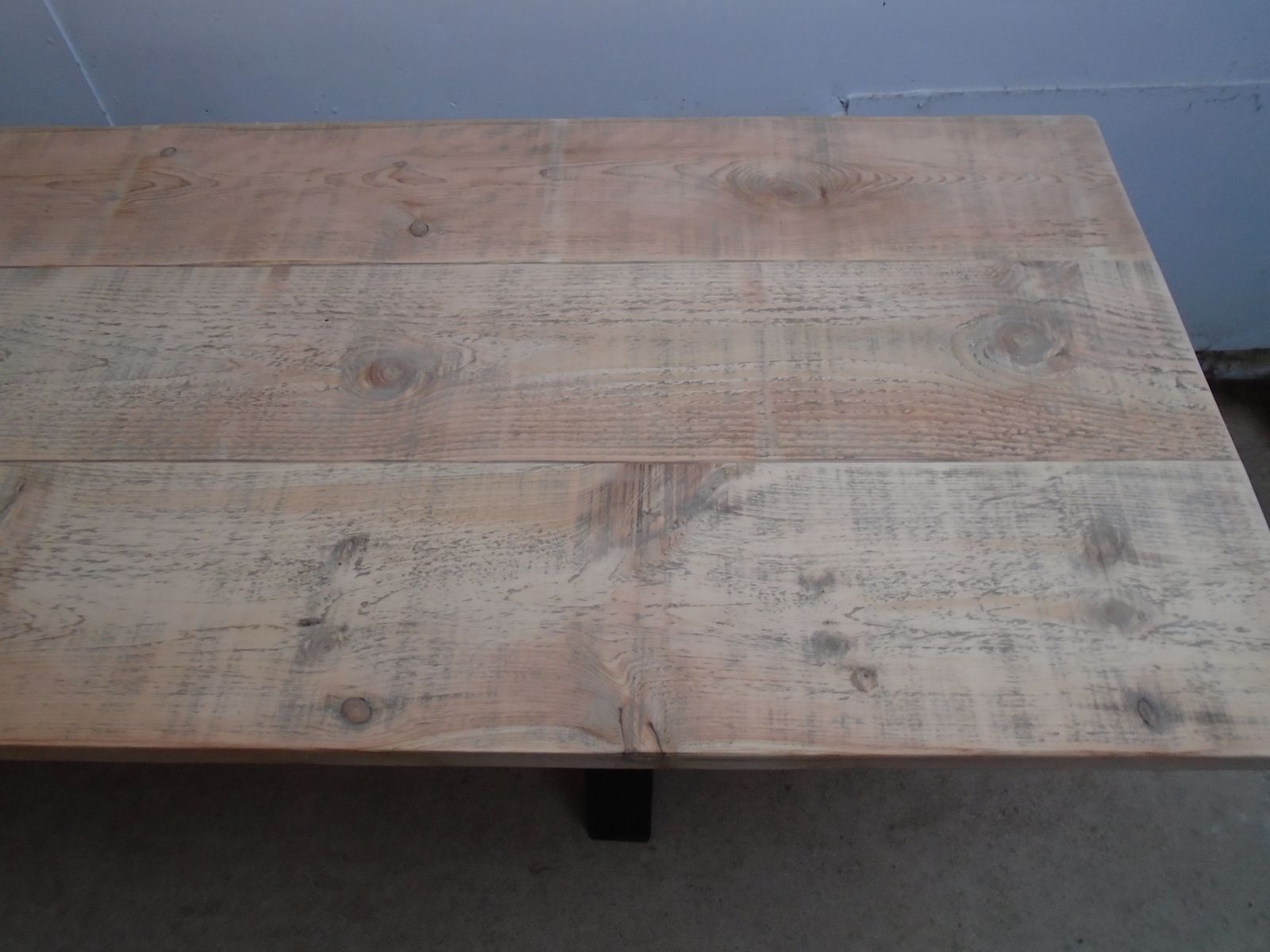 A Trendy Vintage Black Metal & Pine Crank Table / Bar photo 1795.0