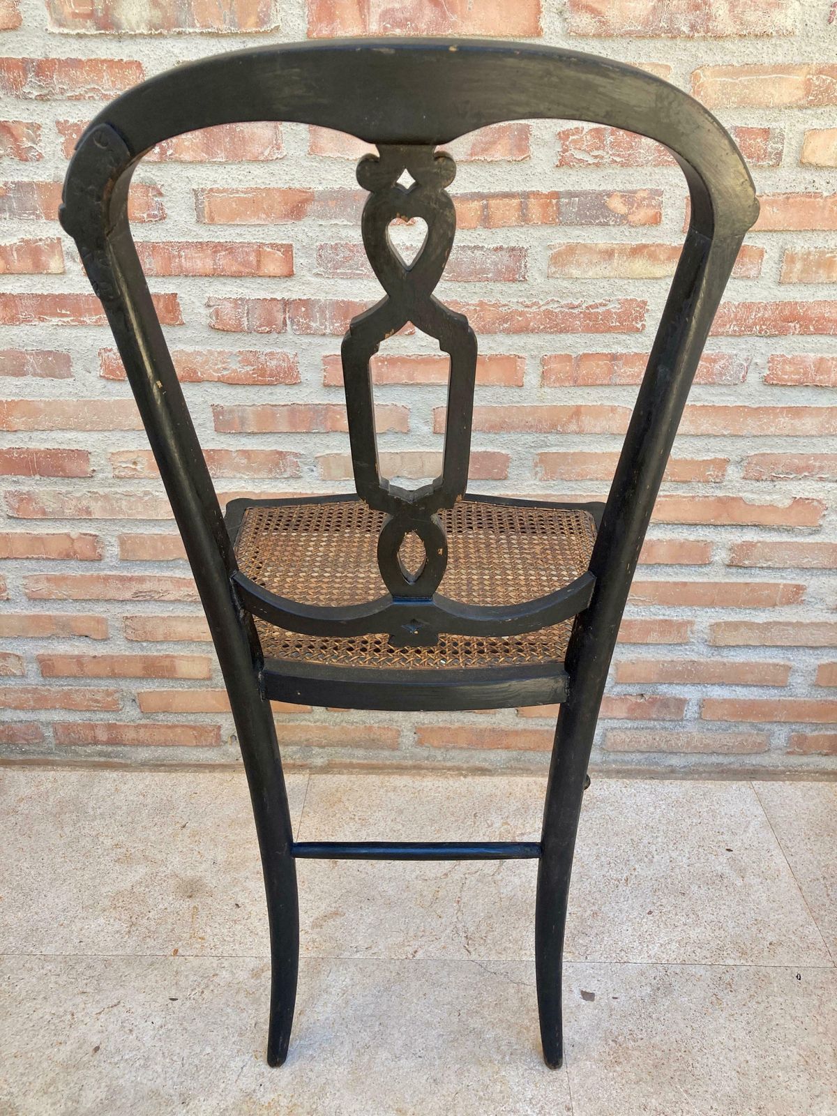 Chaises élisabéthaines laquées noires, 1840, lot de 2 photo buy