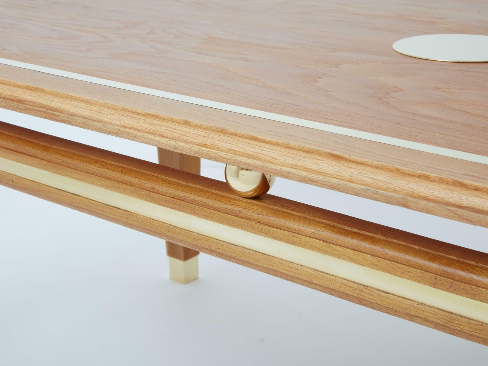 Tommaso Barbi Cerused Oak And Brass Dining Table 1970s photo Furniture
