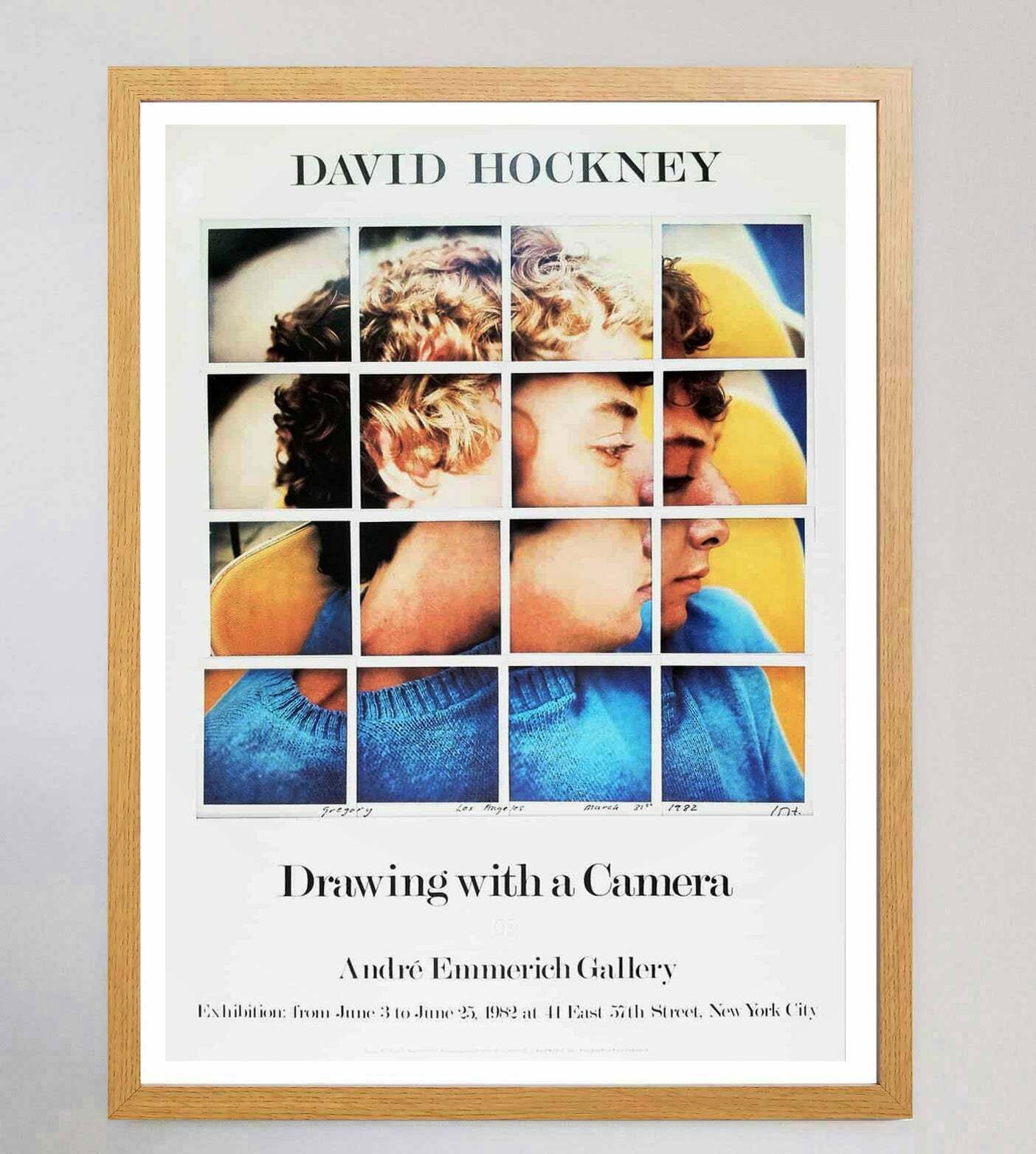 David Hockney   Drawing With A Camera   Andre Emmerich Gallery Original Vintage Poster photo furniture