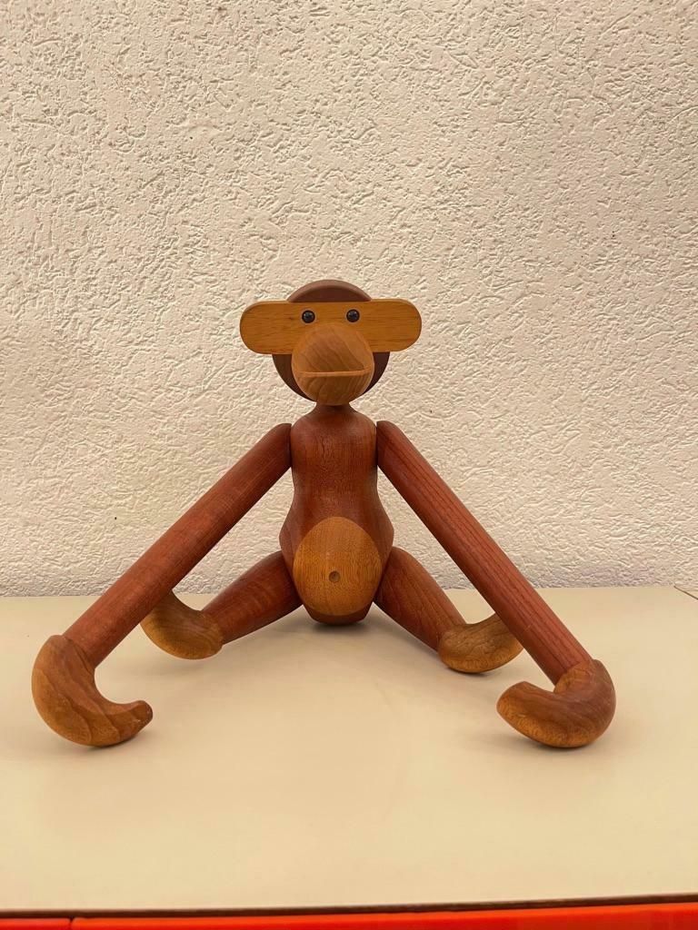 Vintage Signed Largest Teak Articulated Monkey By Kay Bojesen, Denmark Ca. 1952 photo Art