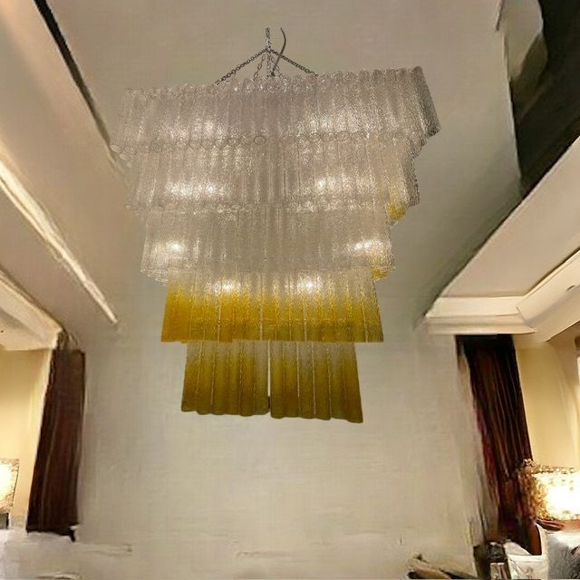 Extra Large Glass Tube Chandelier 24 Lights photo vintage