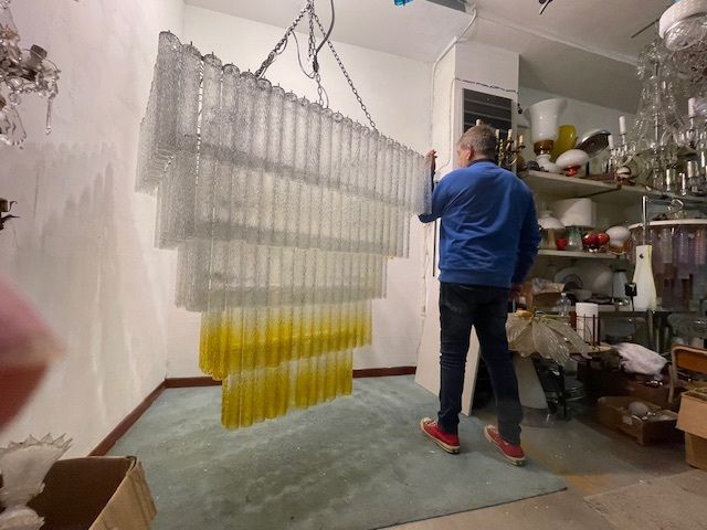 photo buy Extra Large Glass Tube Chandelier 24 Lights