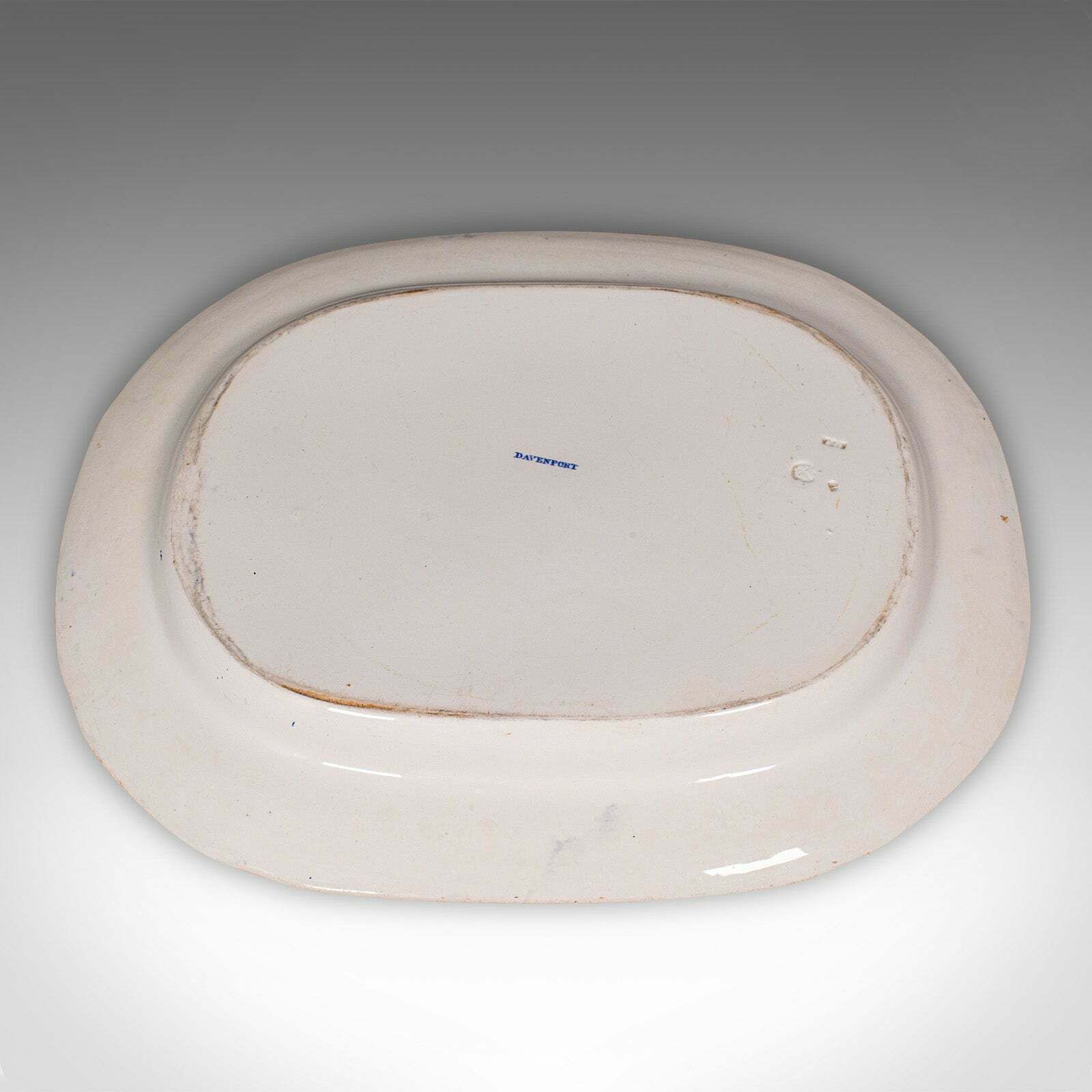 photo furniture Antique Willow Pattern Serving Plate, English, Ceramic, Meat Dish, Victorian