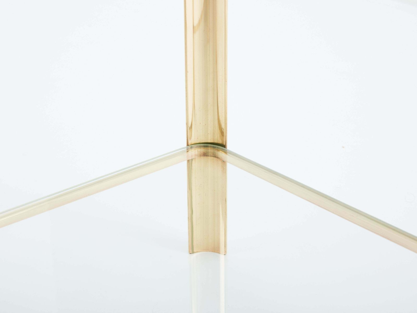 Table d'appoint à deux plateaux en verre et bronze, par Jacques Quinet pour Broncz, années 1960 photo 3711.0