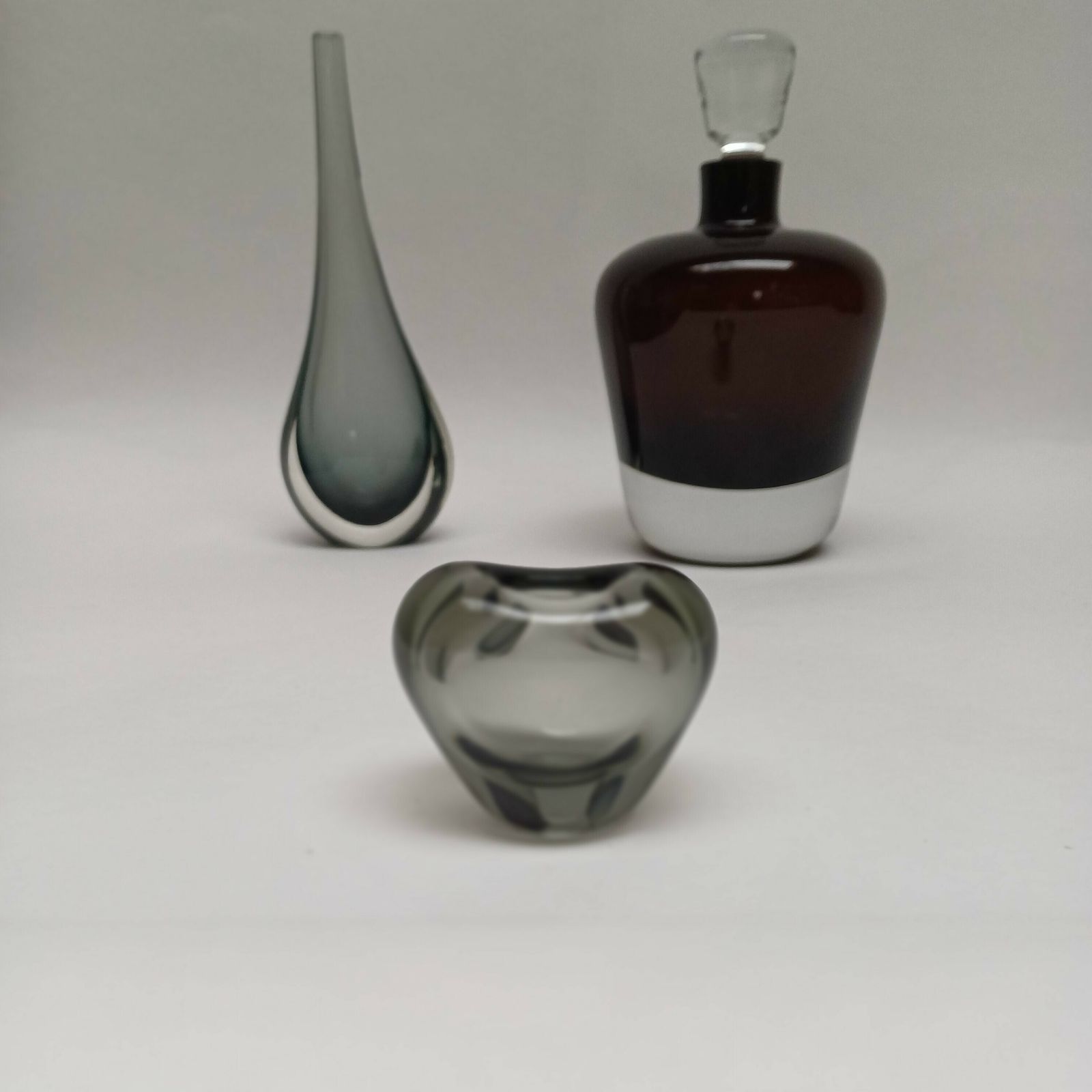 'Minuet' Smokey Grey Mid Century Vase By Per Lütken For Holmegaard