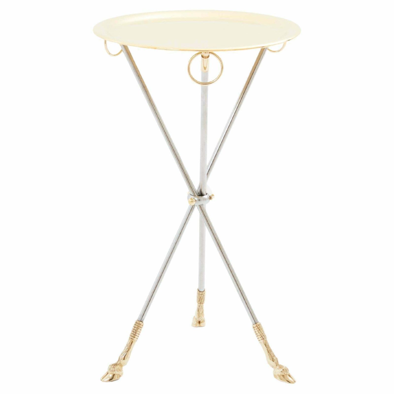 Table guéridon Alberto Orlandi en laiton et acier, années 1970