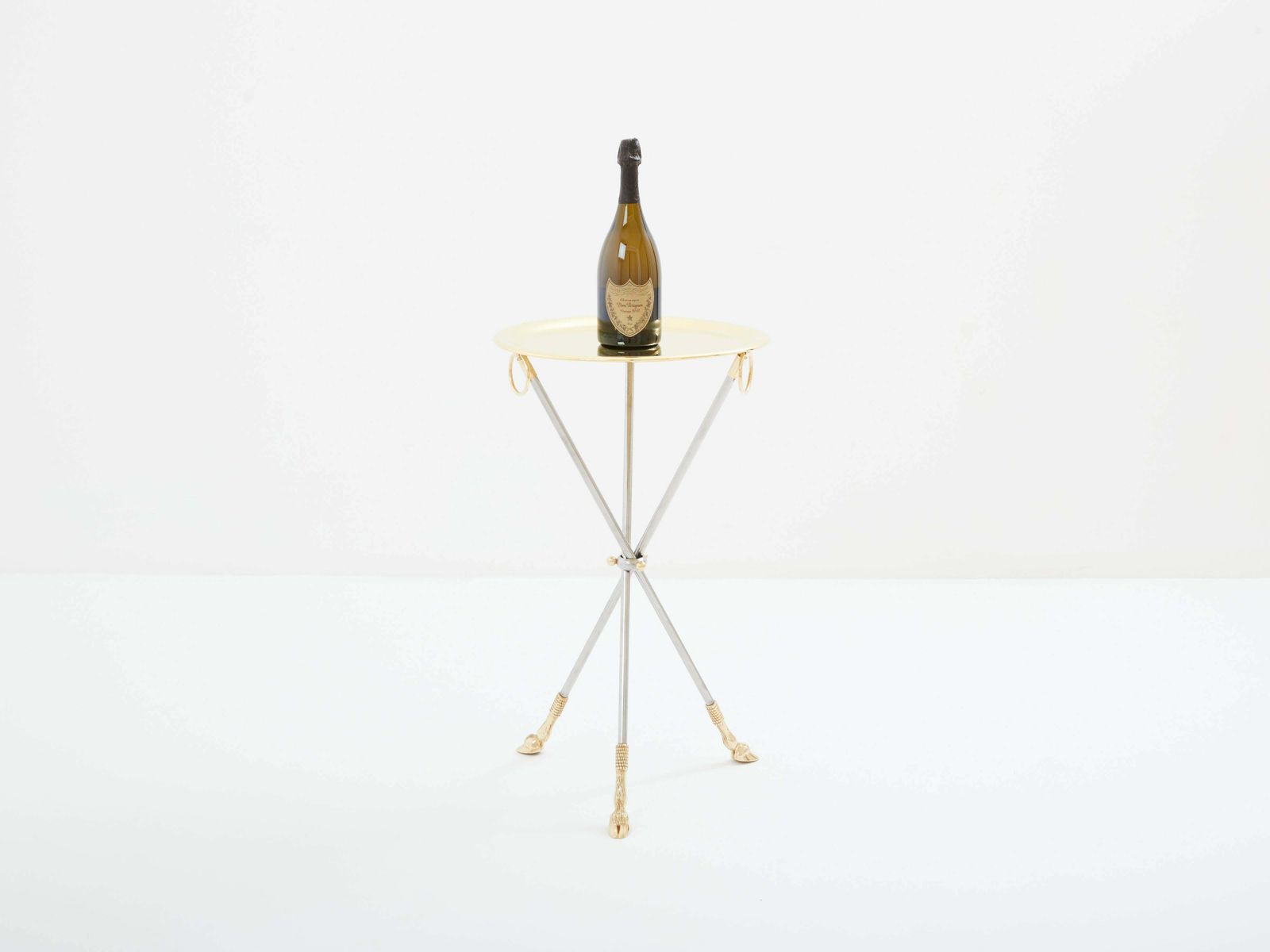 Table guéridon Alberto Orlandi en laiton et acier, années 1970 photo buy